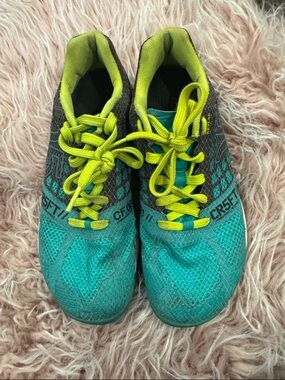 Reebok Teal and Neon Yellow Women's Athletic Shoes